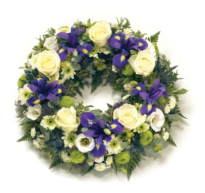 Blue and white Wreath