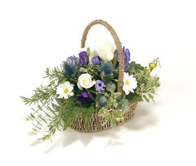 BSK1003 Funeral Basket  Purple, Blue & White