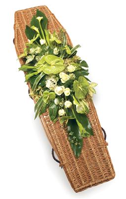 DES1003 Casket Spray  White and Green