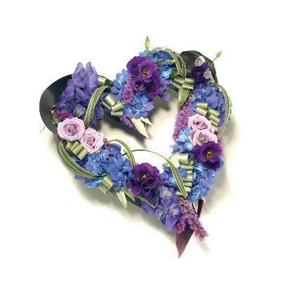 HEA1024 Loose Open Heart  Purple and Lilac