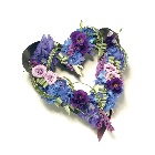 HEA1024 Loose Open Heart  Purple and Lilac